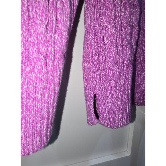 Croft & Barrow Purple Textured Cable V-Neck Sweater - Large - Picture 9 of 10